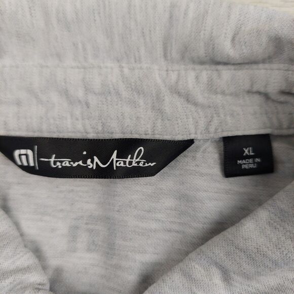 Travis Mathew Polo Shirt Mens XL Gray Color Block Casual Golf Preppy Activewear - Picture 5 of 8